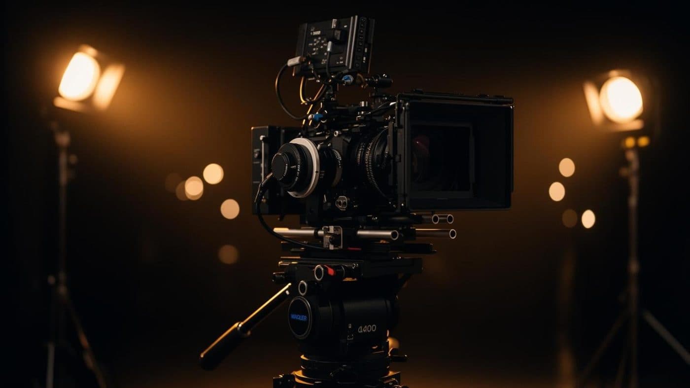 Cinema camera on set